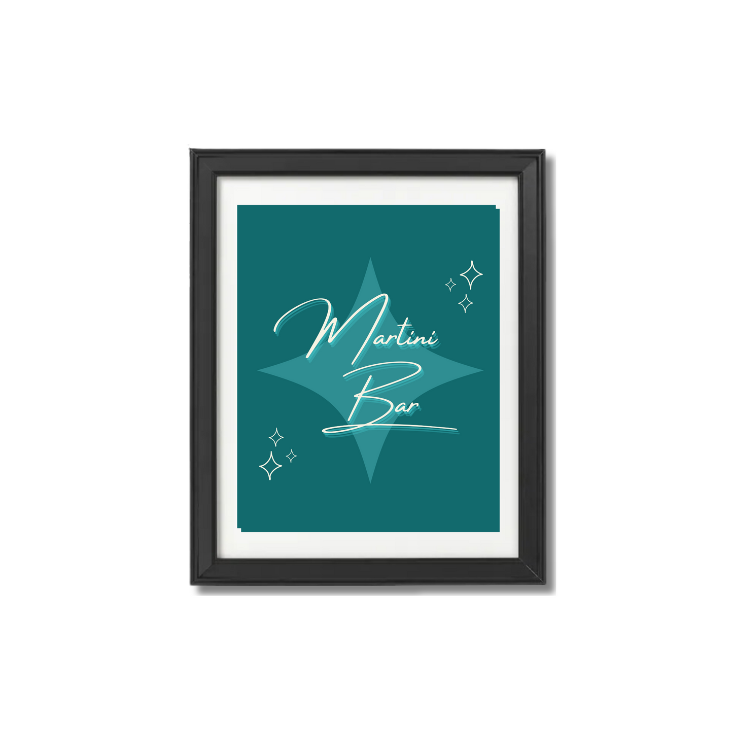 Teal & Blue Martini Bar Print