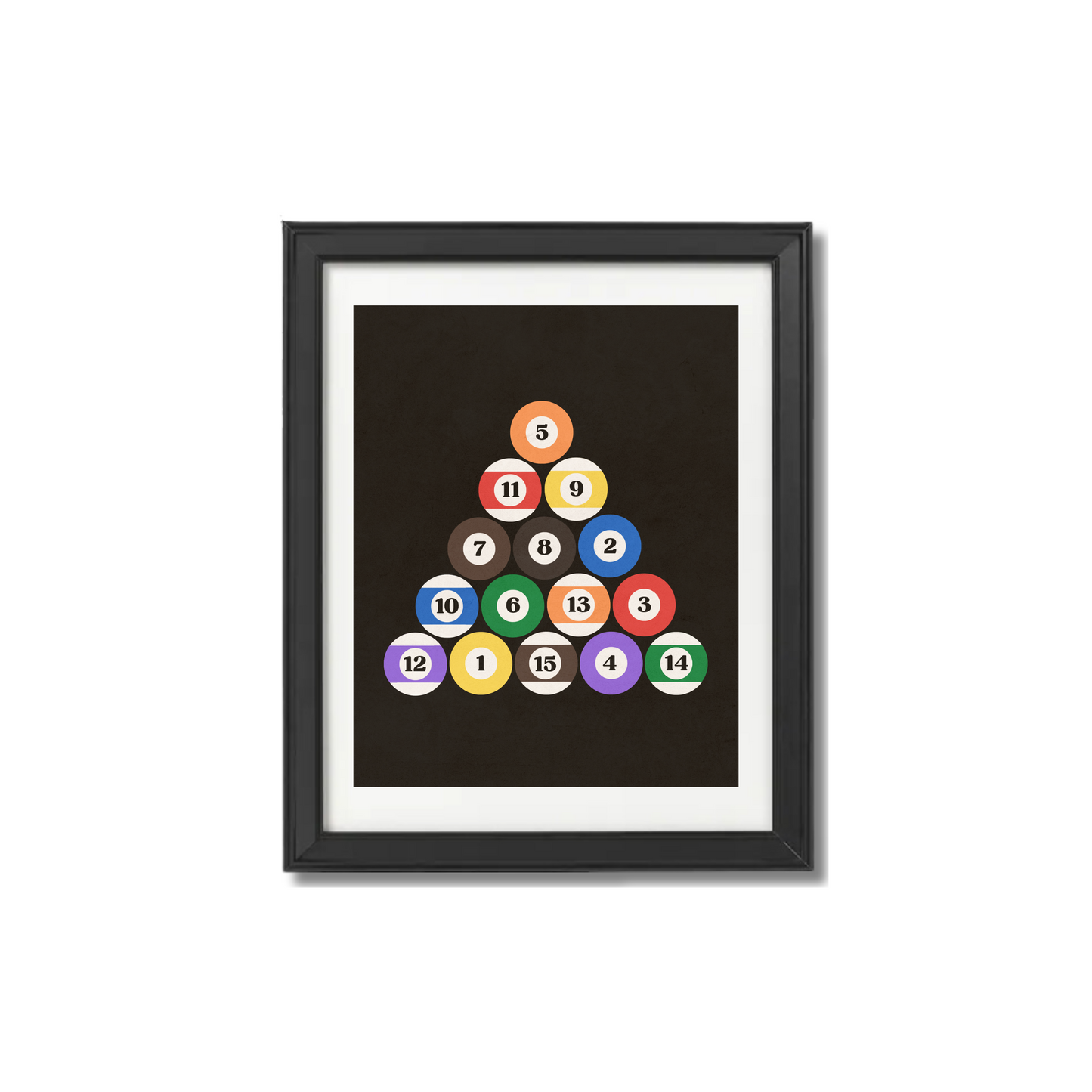 Vintage Rack of Pool Balls Print