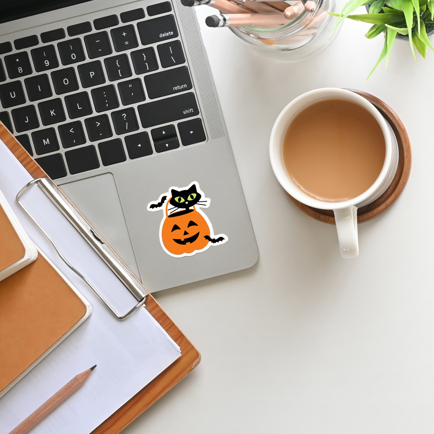 Jack-O'-Lantern Cat Sticker