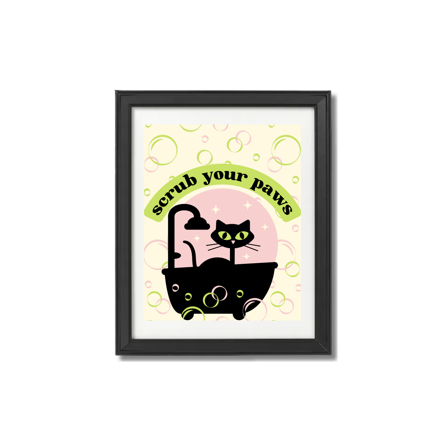 Scrub Your Paws Cat Print