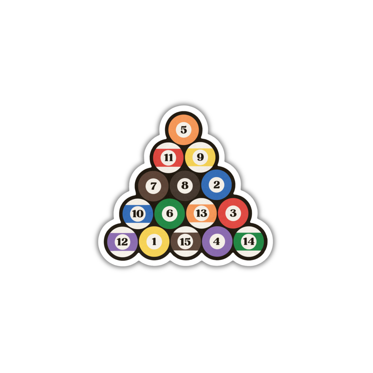 Vintage Rack of Pool Balls Sticker