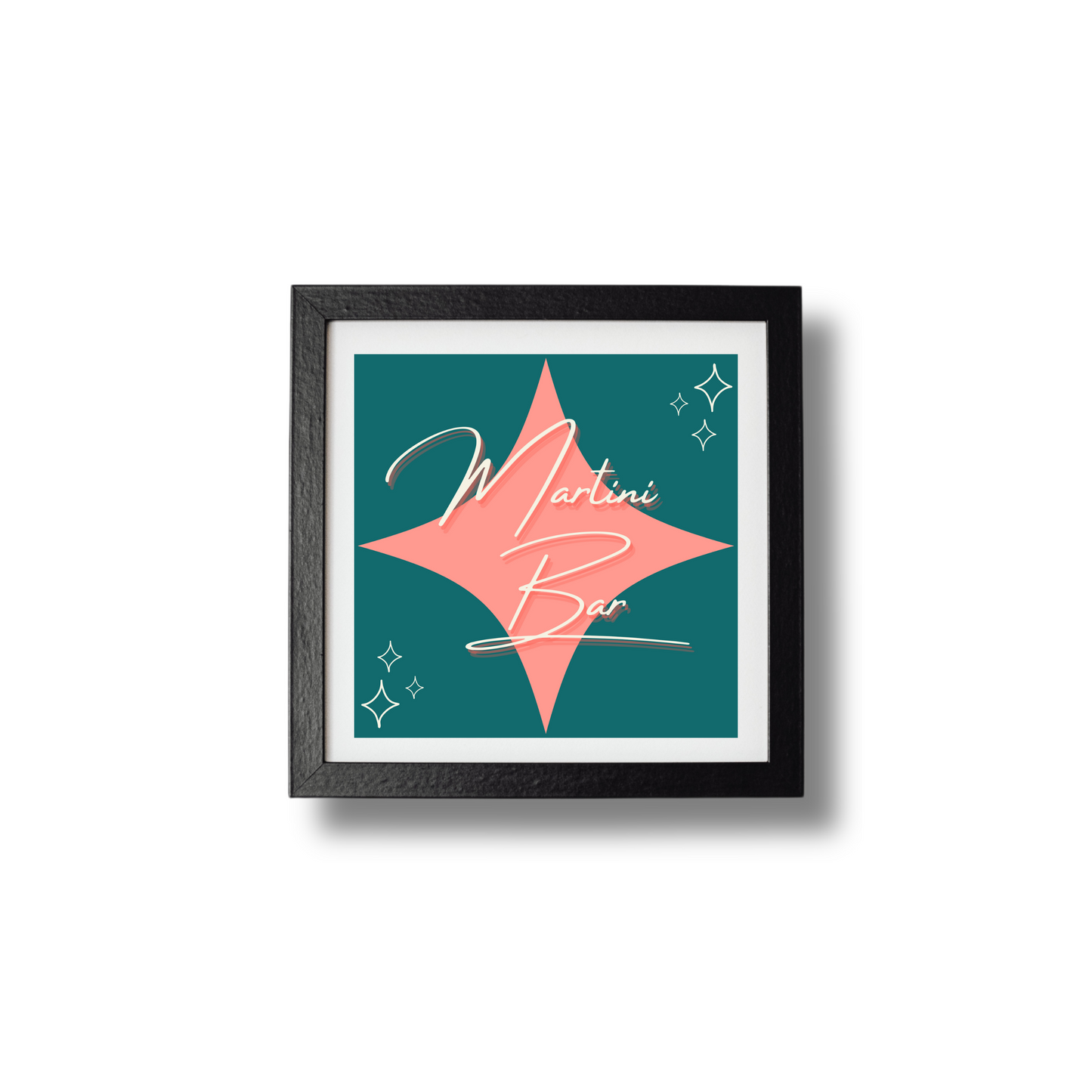 Teal & Pink Martini Bar Print