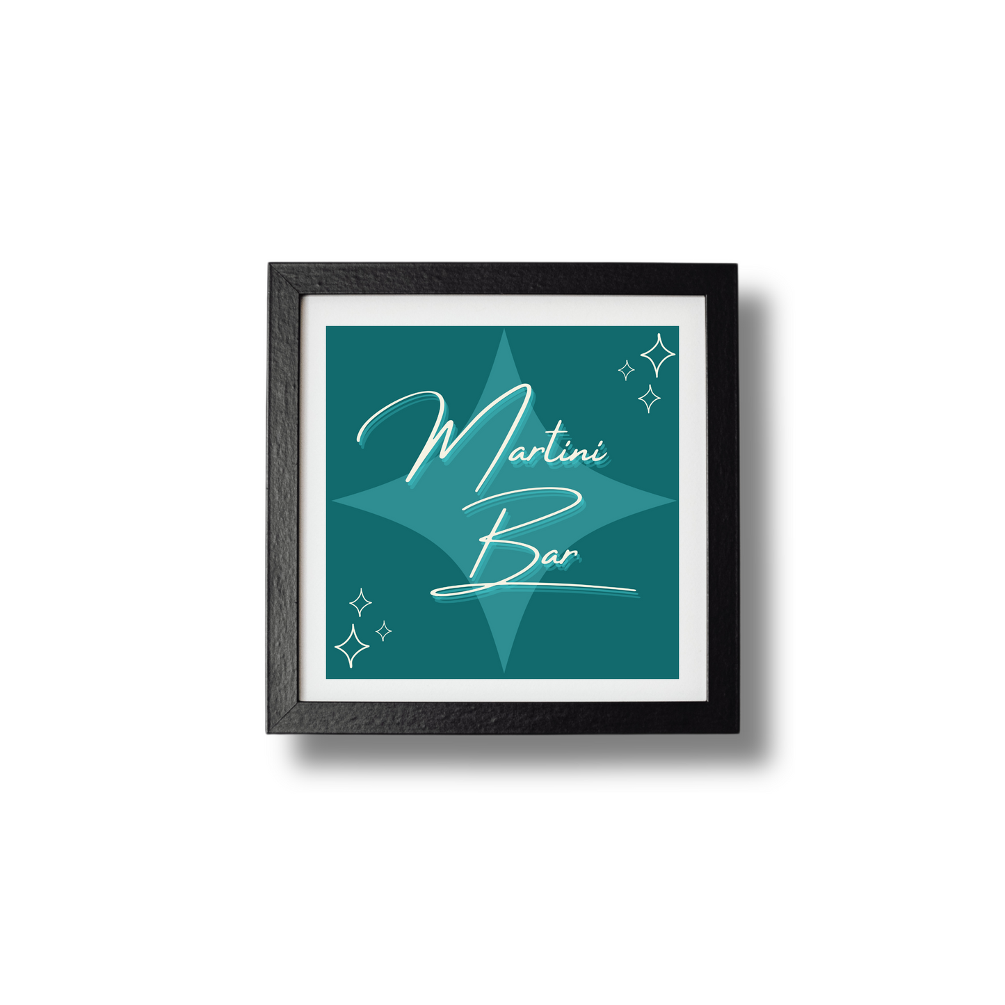 Teal & Blue Martini Bar Print