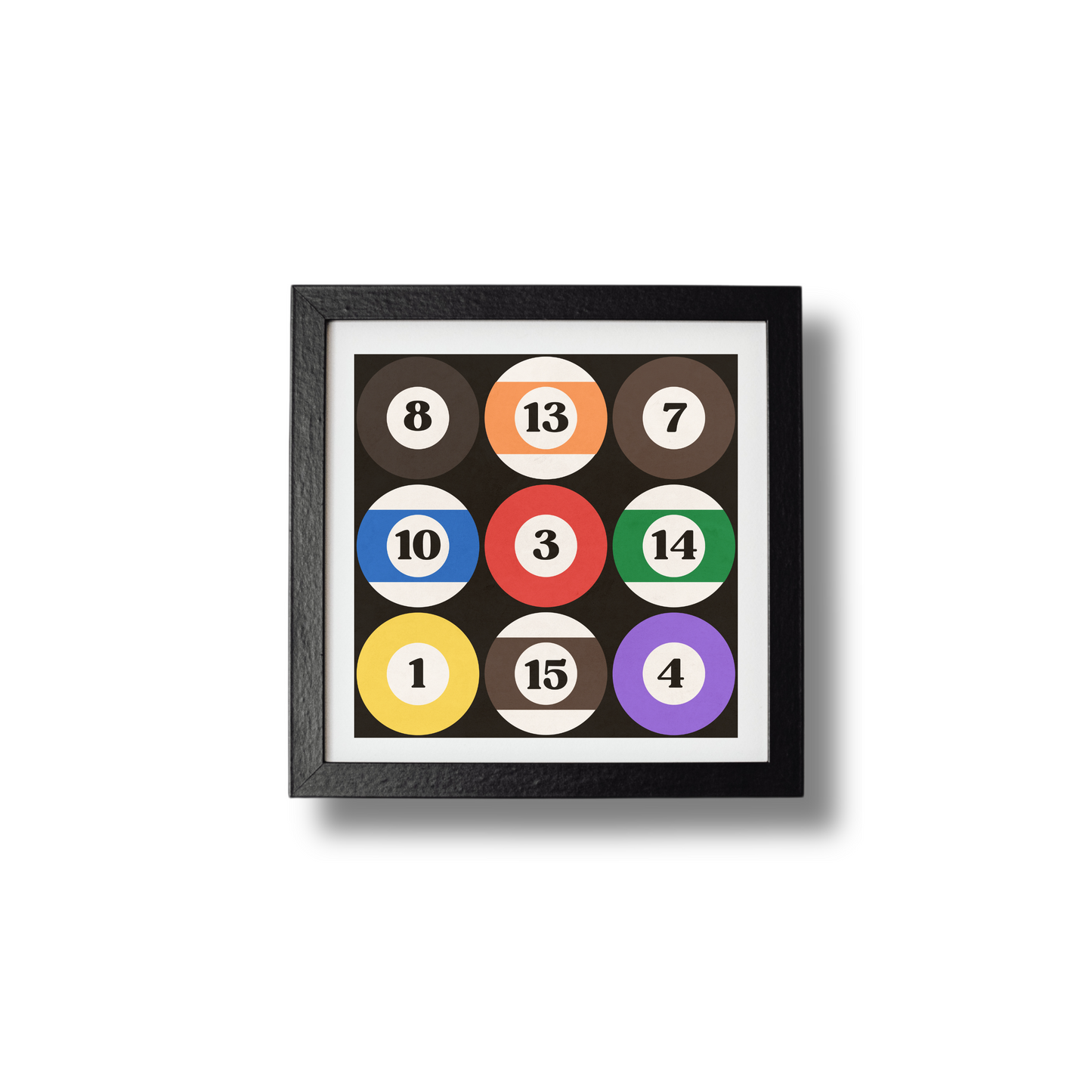 Vintage Square Pool Balls Print