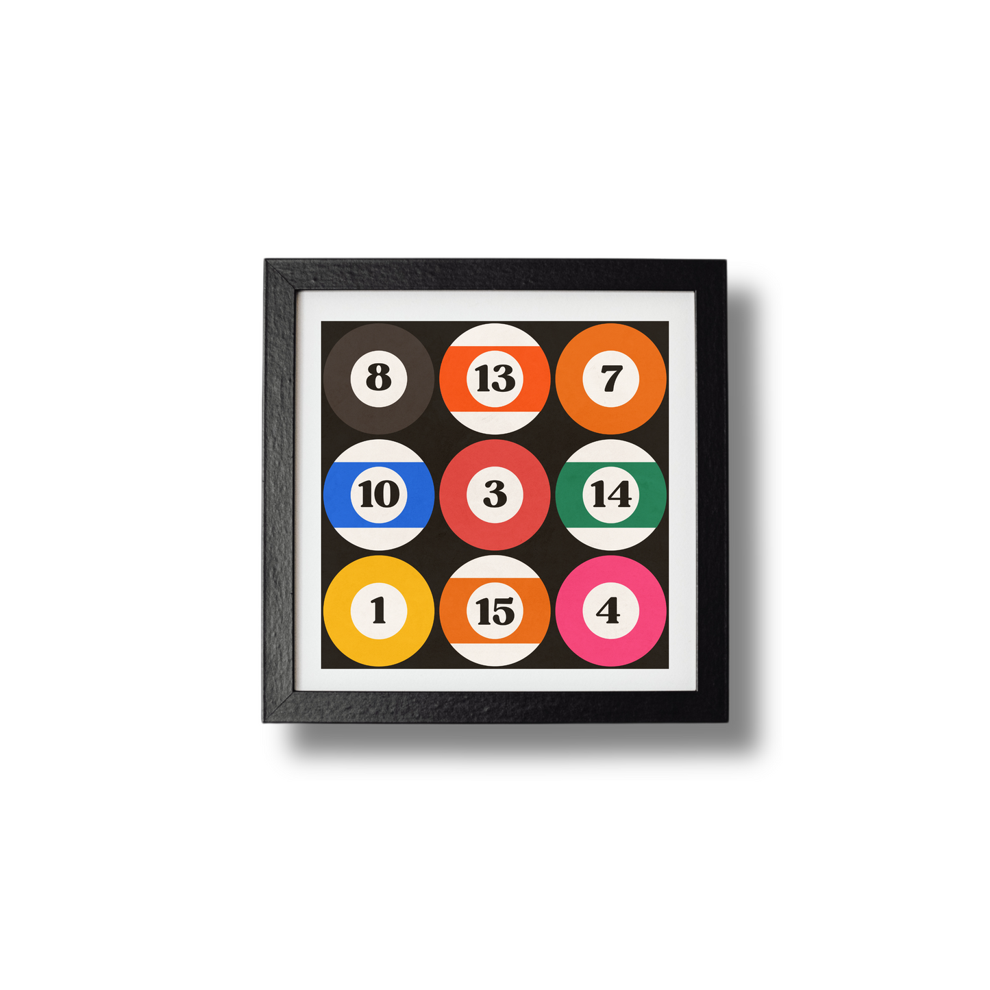 Pink & Terracotta Vintage Square Pool Balls Print