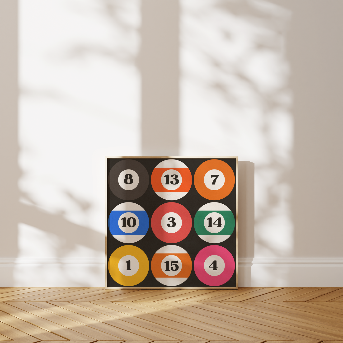 Pink & Terracotta Vintage Square Pool Balls Print