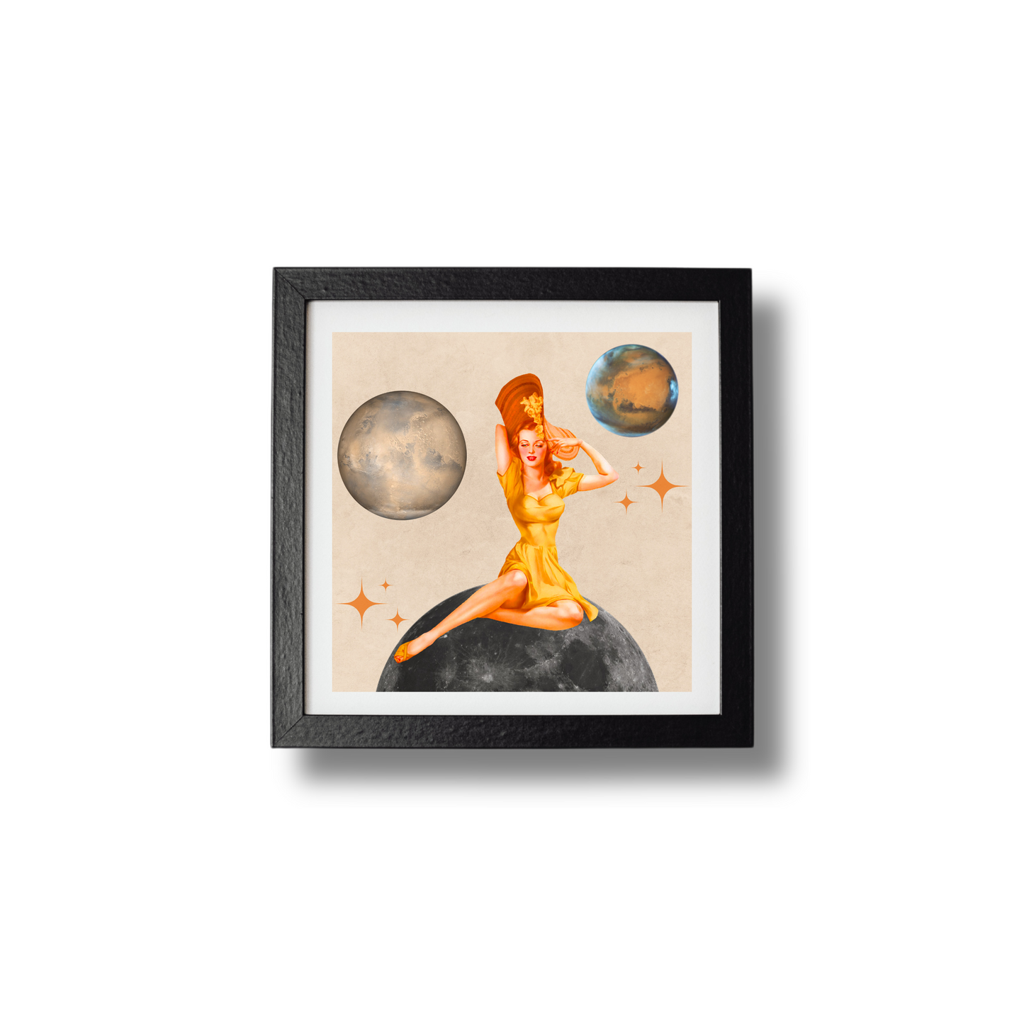 Space Futuristic Pin Up Girl Print