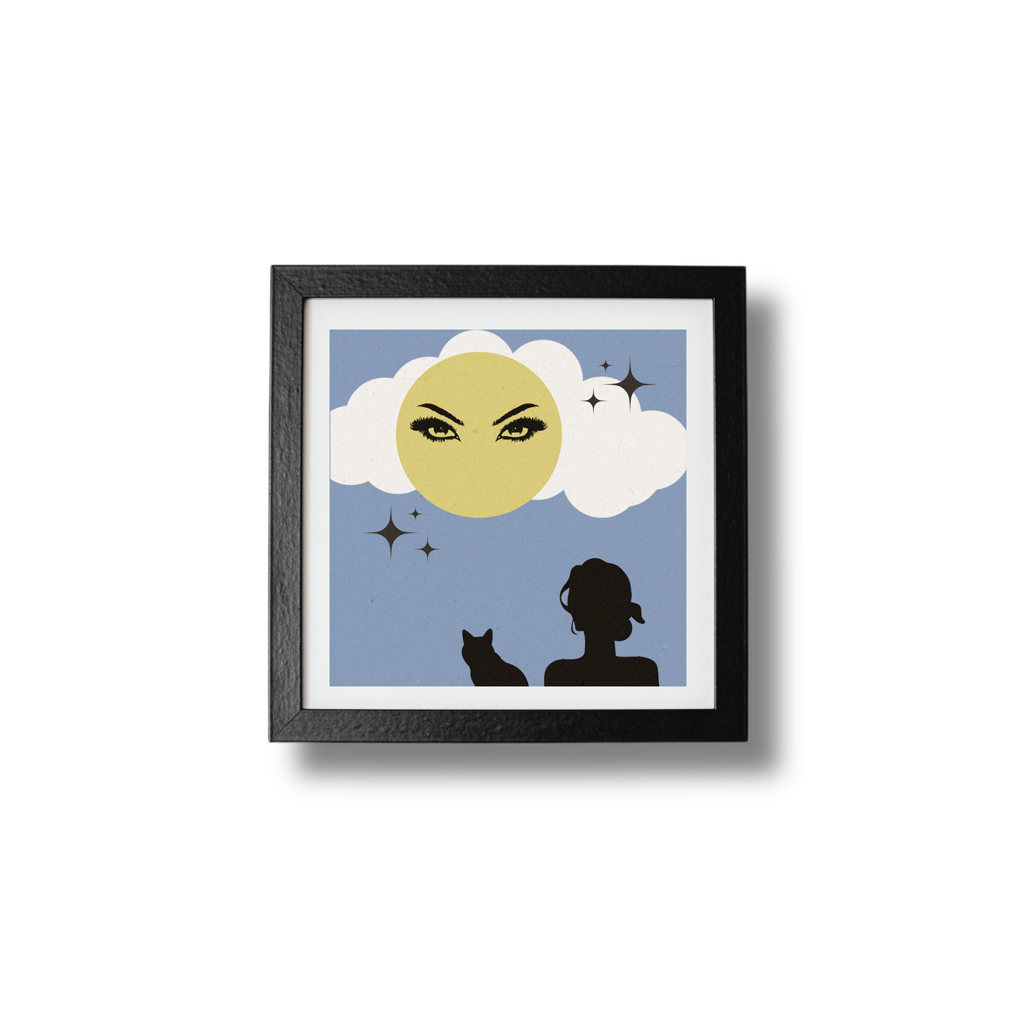 The Woman, The Cat, & The Moon Print