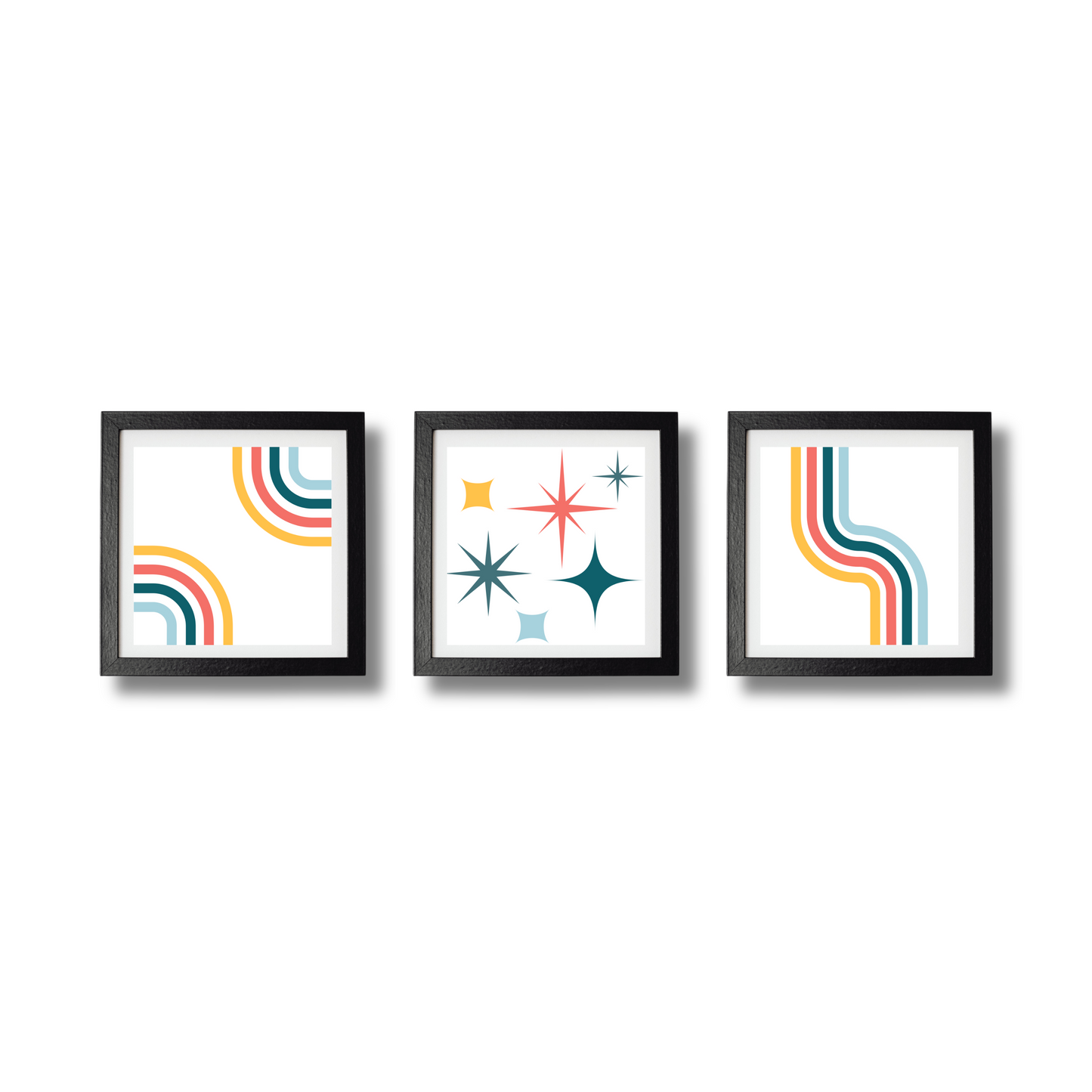 Starburst Curve Set of Three Prints