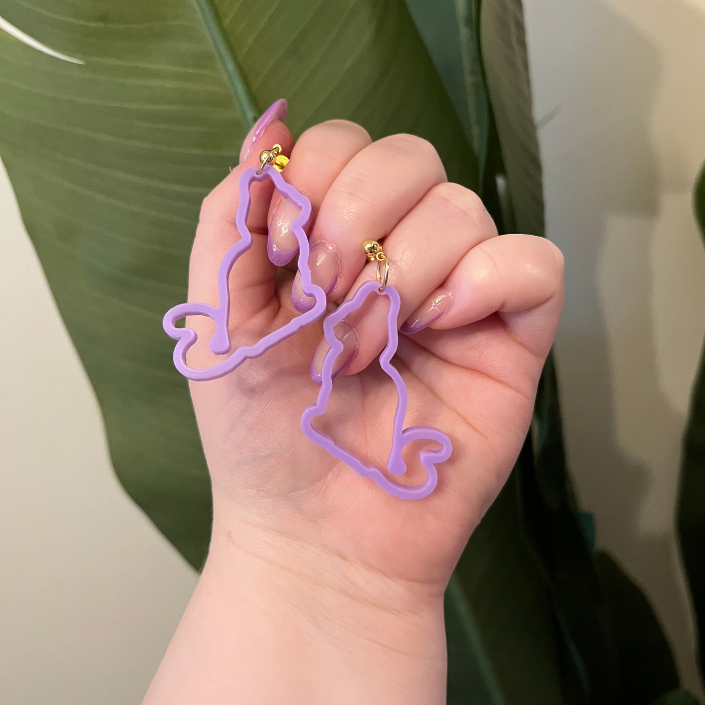Sitting Cat Outline Earrings