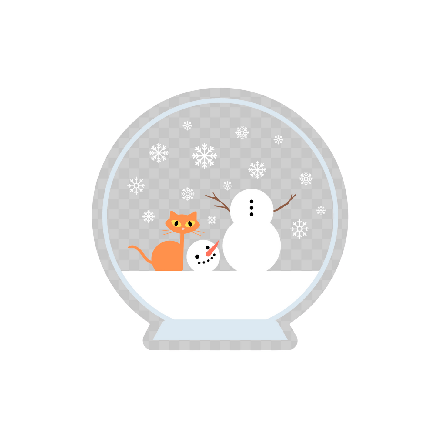 Clear Snow Globe Cat Sticker