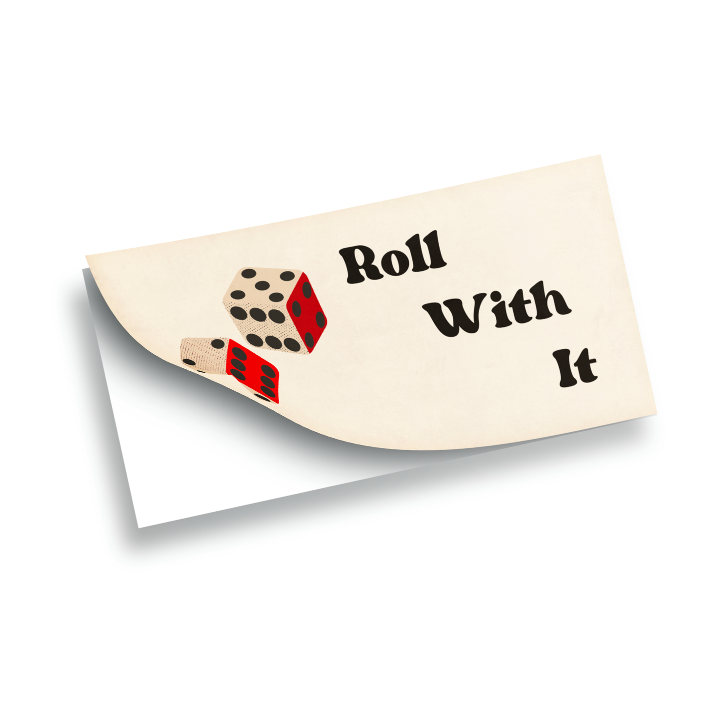 Roll With It Mid Century Modern Quote Dice Bumper Sticker