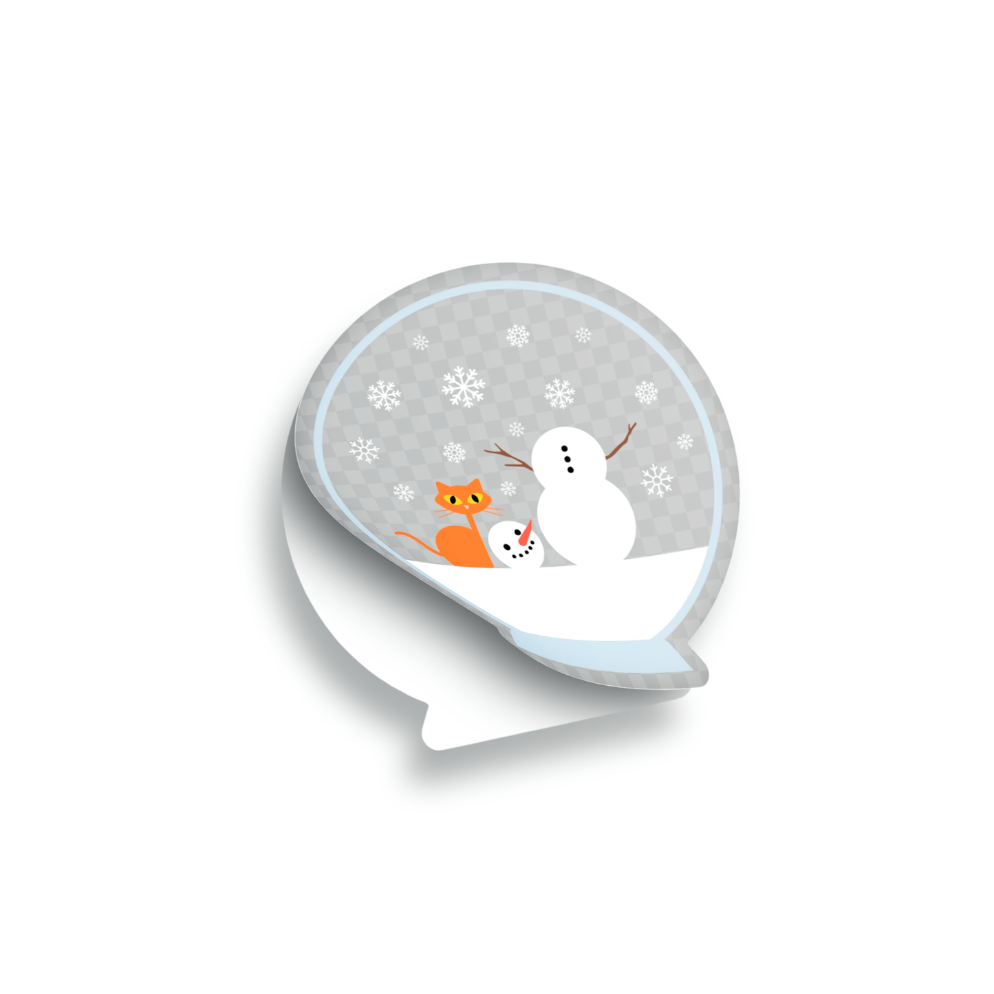 Clear Snow Globe Cat Sticker