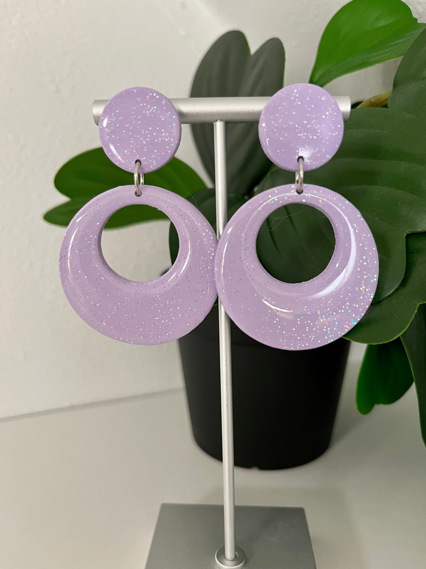 Glitter Purple Mod Hoops