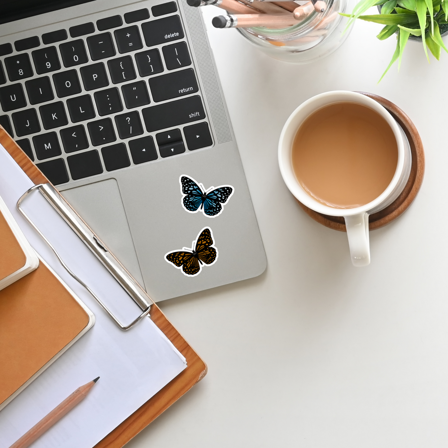 Brown Butterfly Sticker