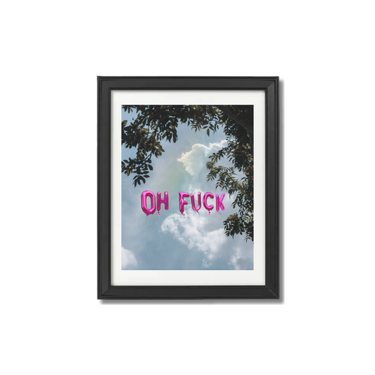 Oh Fuck Pink Balloon Letters Print
