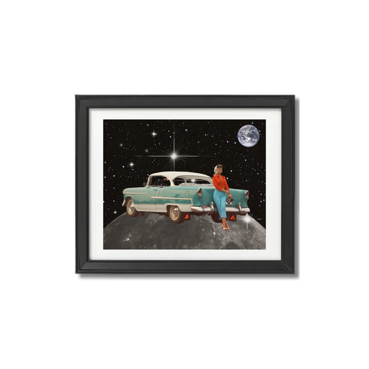Outer Space Pinup Car Print