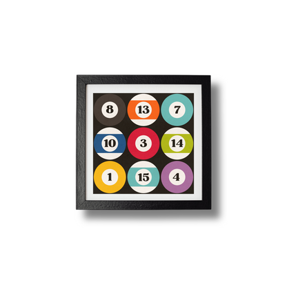 Lavender & Teal Vintage Square Pool Balls Print