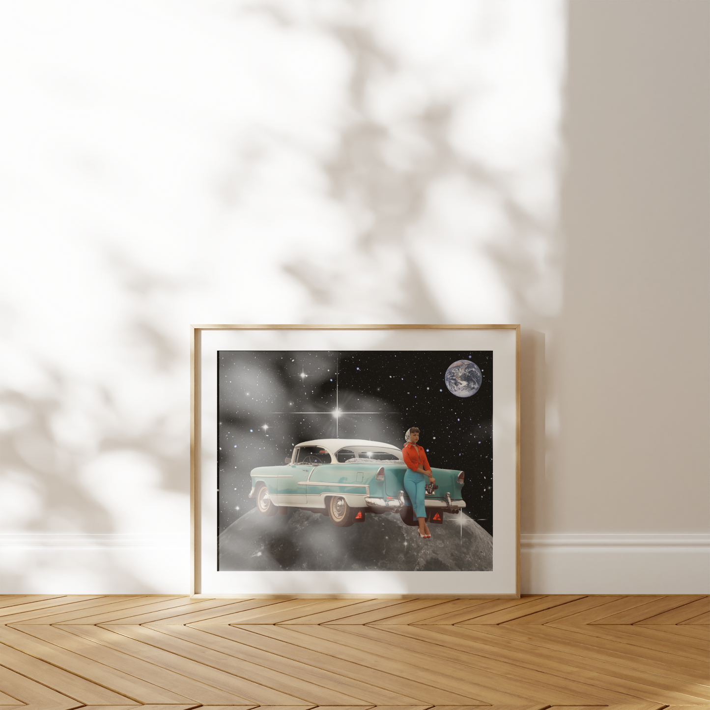 Outer Space Pinup Car Print