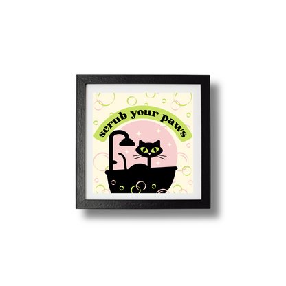 Scrub Your Paws Cat Print