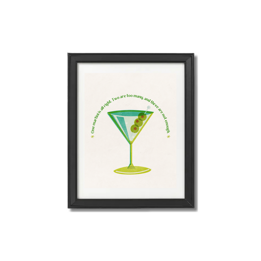 One Martini is All Right, Two is Too Many, and Three Are Not Enough Print