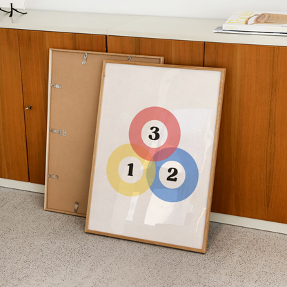 White Venn Diagram Pool Ball Print