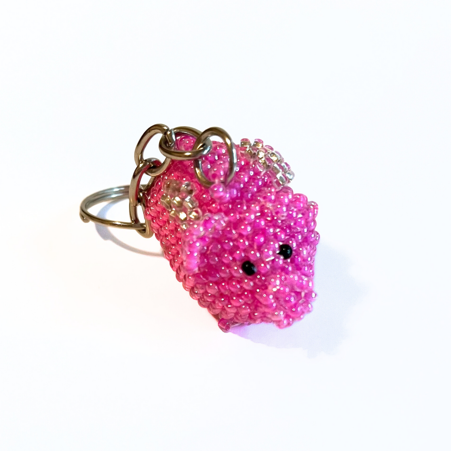 Fair Trade Flying Pig Hand Beaded Keychain