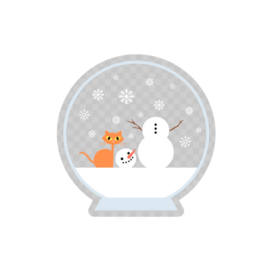 Snow Globe Clear Cat Sticker
