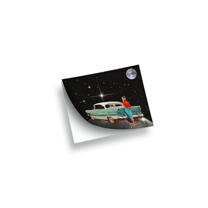 Outer Space Pinup Car Sticker