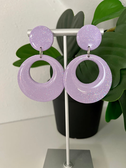 Glitter Purple Mod Hoops